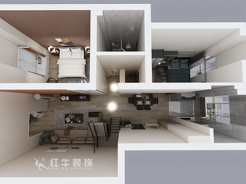 陶阳_金陵名人居1-8号-602-120㎡-现代简约风格_3室2厅2卫（二手房装修）_定制家￥129560_全包13万00_07鸟瞰图一楼